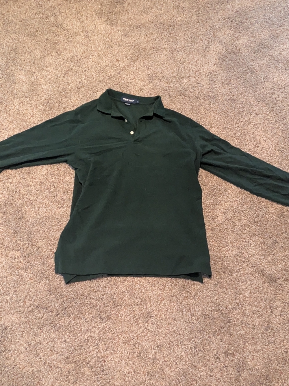 Men's Vintage Polo Golf Ralph Lauren Green Long Sleeve Polo Shirt Size Large